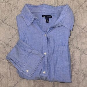 GAP Blue Casual Button Boyfriend Fit